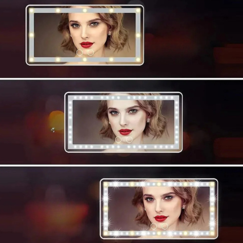 LED zrkadlo na líčenie v aute – nastaviteľné osvetlenie