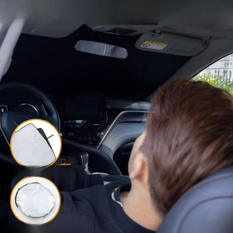 Skladací slnečník na čelné sklo — kompatibilný s 2 a 4 dverami