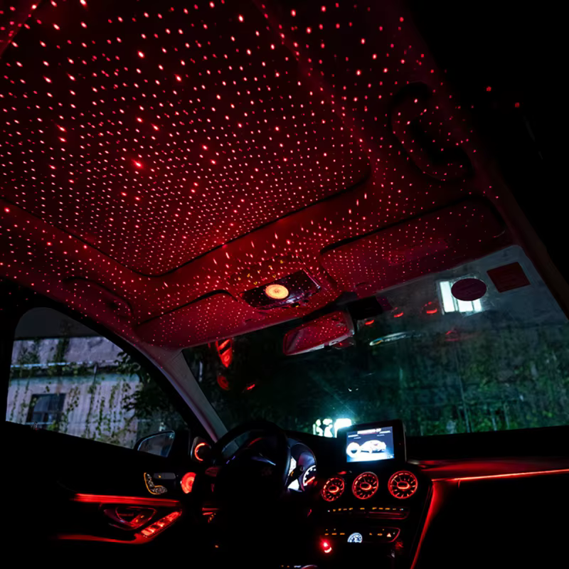 LED-belysning Stjernehimmel Til Bilens Tag — Magisk Nattehygge