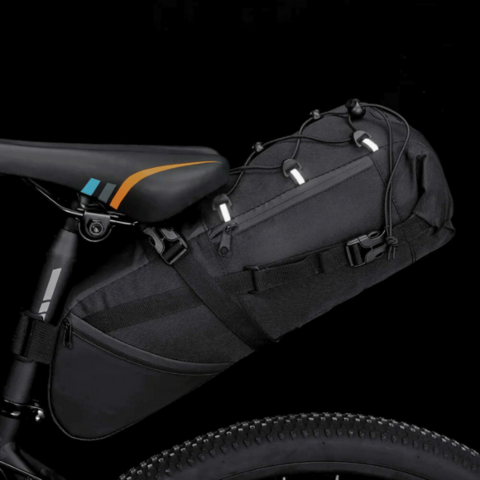 Bolsa de sillín de bicicleta de gran capacidad — impermeable y reflectante