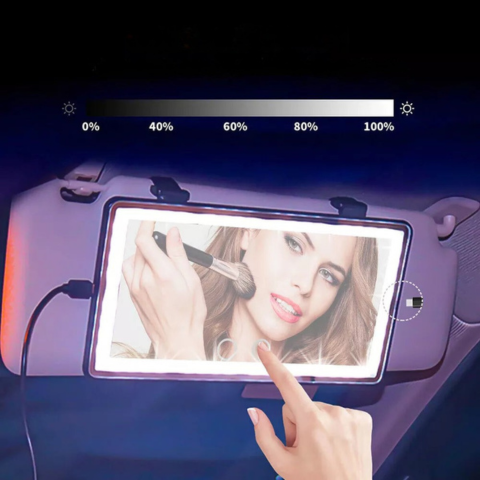 Miroir LED De Pare-Soleil Pour Voiture – Éclairage Ajustable Et Rechargeable