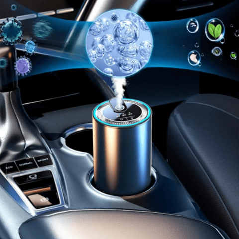 車用の光るアロマディフューザー — 空気清浄機 & LED雰囲気ライト