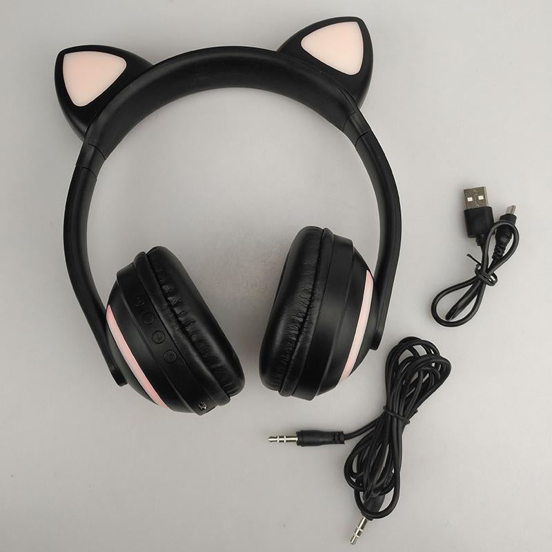 Cuffie Bluetooth luminose per orecchie di gatto - Ascolto confortevole e stile originale