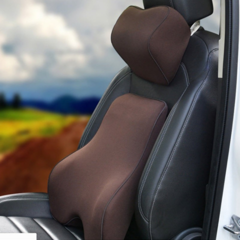 メモリーフォーム・ランバーサポート＆ヘッドレストクッション - 快適さと腰への負担軽減