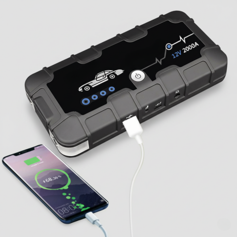 Batteristarter 12V 2000A — Hurtiglading & Multi-bruk 