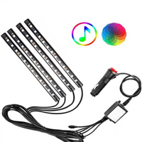 Kit LED Ambianță Mașină – Lumini Multicolore Reactive la Sunet 