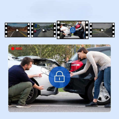 Dashcam Doppelobjektiv – Vollständige Überwachung und WiFi-Verbindung 
