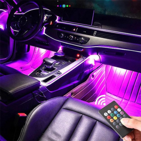 Multicolor LED Lighting for Car Interior – Remote Control 