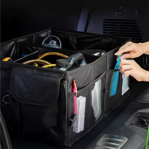 車のトランクのオーガナイザー — 折りたたみ式で便利な収納 