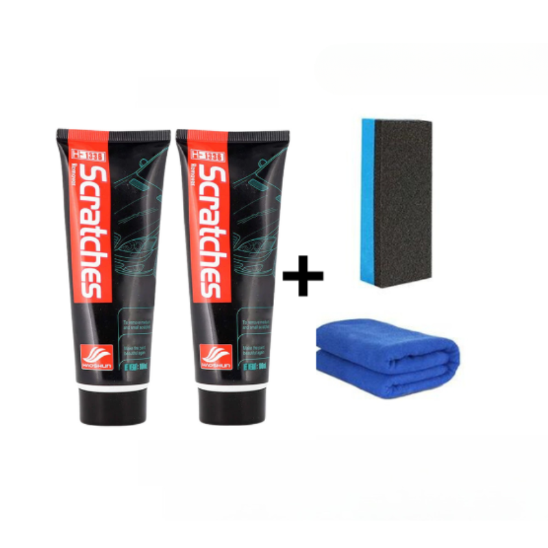 Kit Wrijf-Vlekken Auto – Vernieuwende Crème voor Verf + Applicator Spons 