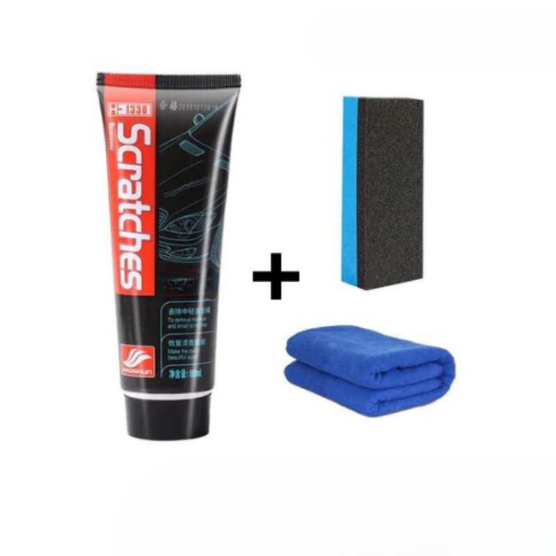 Kit Wrijf-Vlekken Auto – Vernieuwende Crème voor Verf + Applicator Spons 