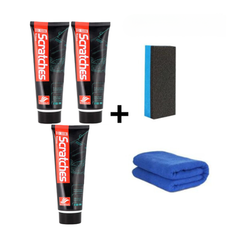 Kit Wrijf-Vlekken Auto – Vernieuwende Crème voor Verf + Applicator Spons 