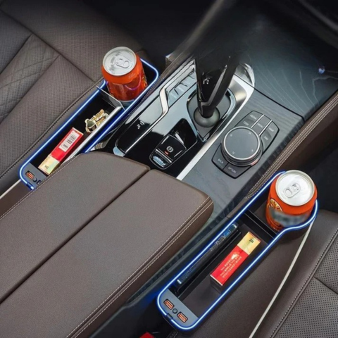 Stoelorganiser voor in de auto met LED-verlichting - Praktisch opbergen & moderne sfeer